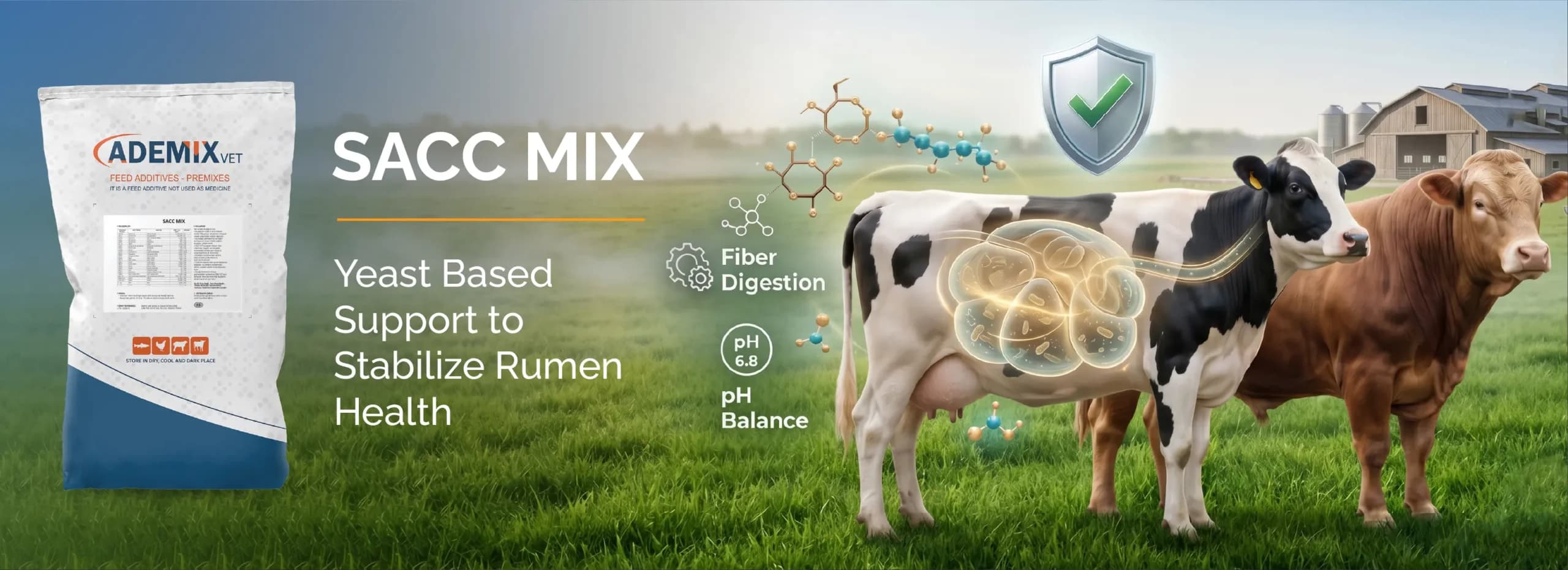 SACC MIX… Yeast Based Support to Stabilize Rumen Health and Performance in Dairy and Beef Cattle
